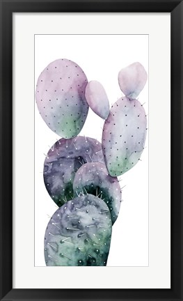 Framed Purple Cactus I Print