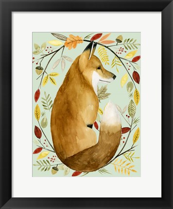 Framed Autumn Wreath II Print