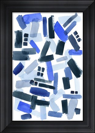 Framed Cerulean Strokes II Print