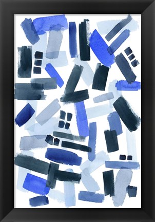 Framed Cerulean Strokes II Print