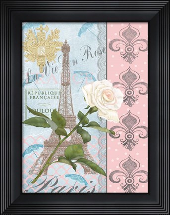Framed La Vie en Rose I Print