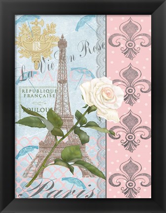 Framed La Vie en Rose I Print