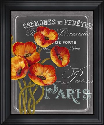 Framed Chalkboard Paris III Print