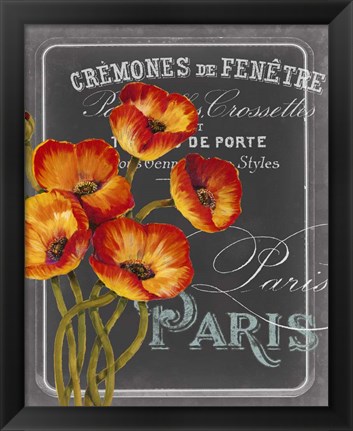 Framed Chalkboard Paris III Print