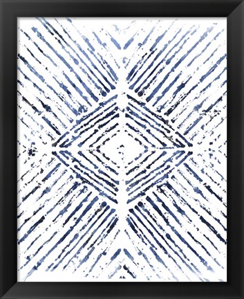 Framed Indigo Ink Motif VI Print