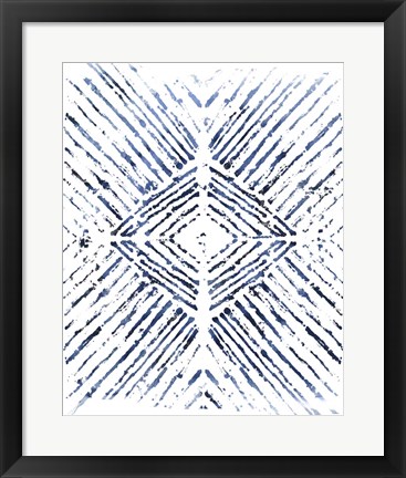 Framed Indigo Ink Motif VI Print