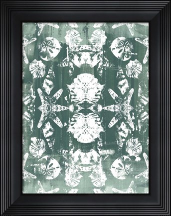 Framed Sea Green Kaleidoscope II Print