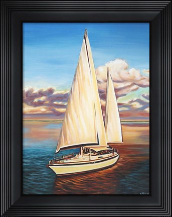 Framed Sunset Cruise I Print
