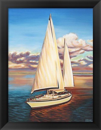 Framed Sunset Cruise I Print