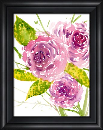 Framed Bouquet Rose I Print