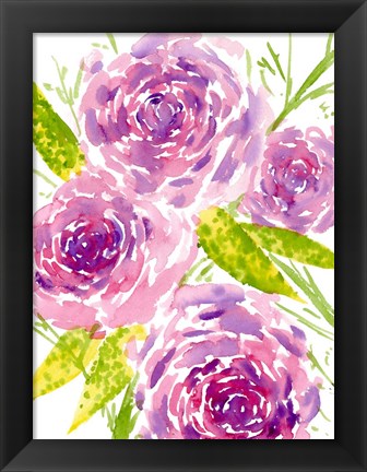 Framed Bouquet Rose II Print