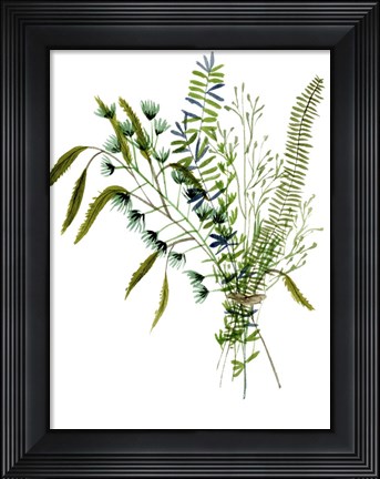 Framed Green Bouquet I Print