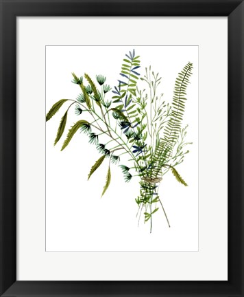 Framed Green Bouquet I Print