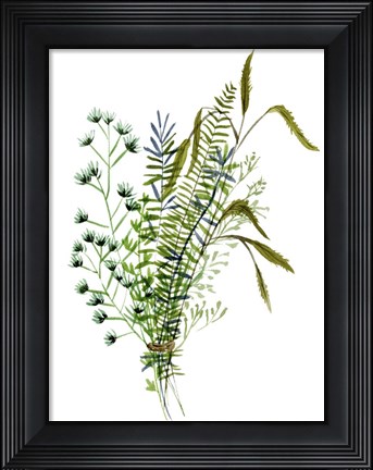 Framed Green Bouquet II Print
