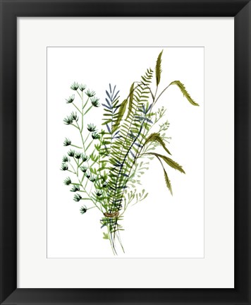 Framed Green Bouquet II Print