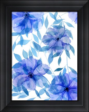 Framed Midnight Flowers II Print