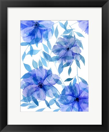 Framed Midnight Flowers II Print