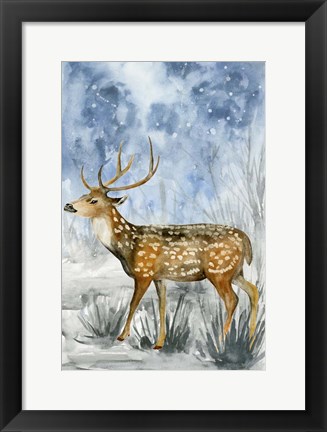 Framed Snowy Night II Print