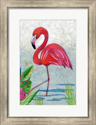 Framed Vivid Flamingo I Print