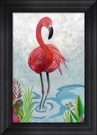 Framed Vivid Flamingo II Print