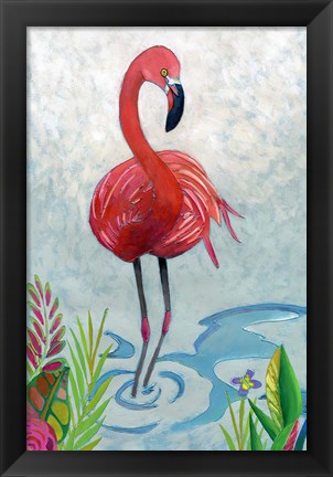 Framed Vivid Flamingo II Print