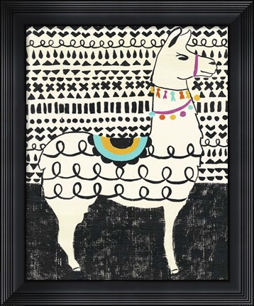 Framed Party Llama I Print