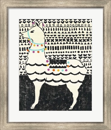 Framed Party Llama II Print