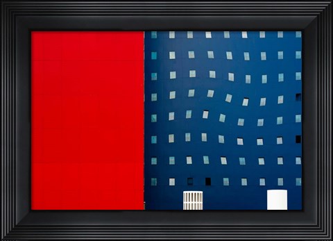 Framed Red White And Blue Print