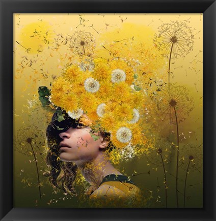 Framed Dandelions Print