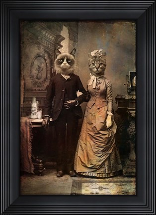Framed Cat Couple Print
