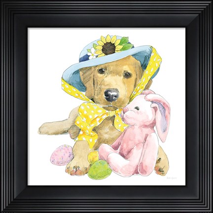 Framed Easter Pups VI Print