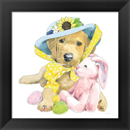 Framed Easter Pups VI Print