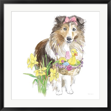 Framed Easter Pups II Print