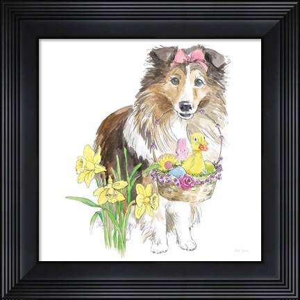 Framed Easter Pups II Print