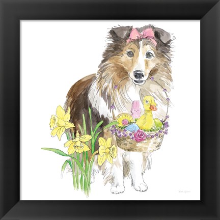 Framed Easter Pups II Print