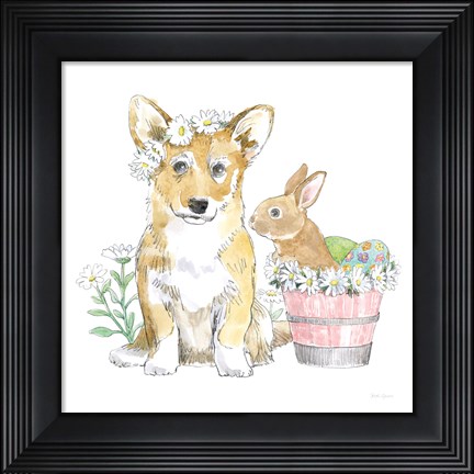Framed Easter Pups I Print