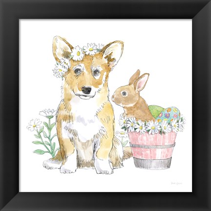 Framed Easter Pups I Print