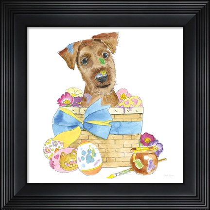 Framed Easter Pups III Print