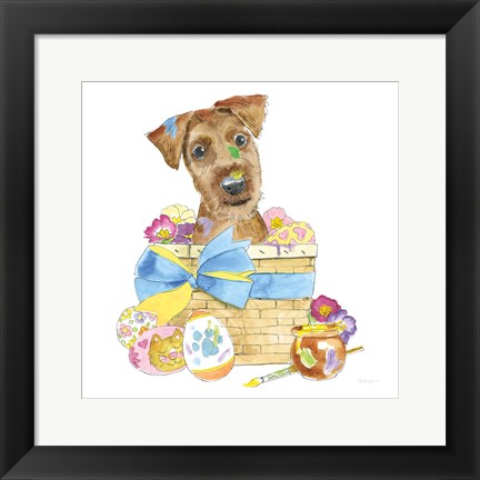 Framed Easter Pups III Print