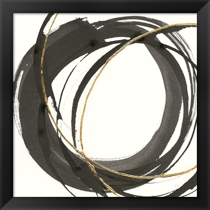 Framed Gilded Enso I Print