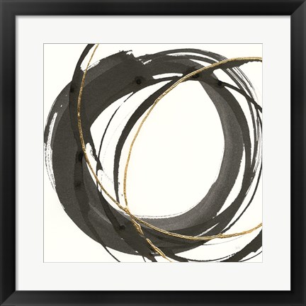 Framed Gilded Enso I Print