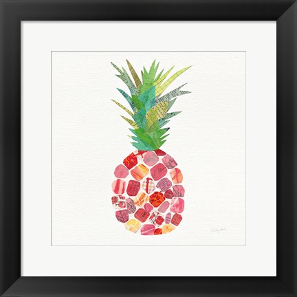 Framed Tropical Fun Pineapple I Print