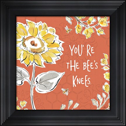 Framed Bee Happy II Spice Print