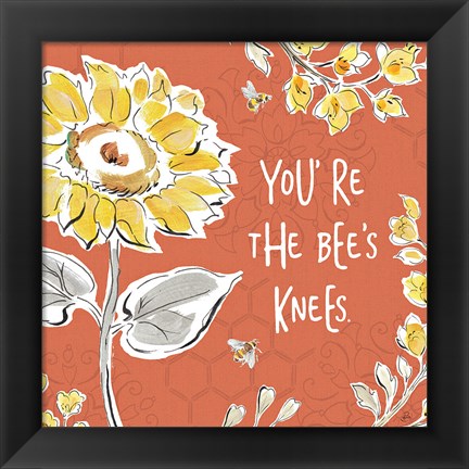 Framed Bee Happy II Spice Print