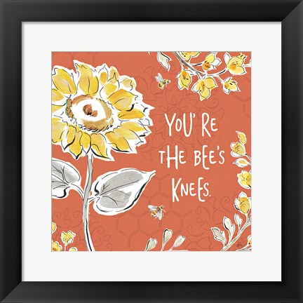 Framed Bee Happy II Spice Print