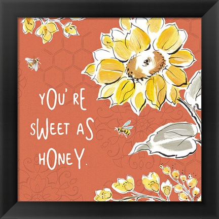 Framed Bee Happy III Spice Print