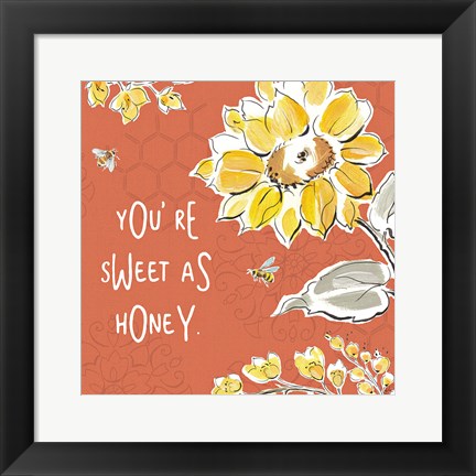 Framed Bee Happy III Spice Print