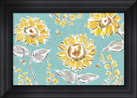 Framed Bee Happy I Print
