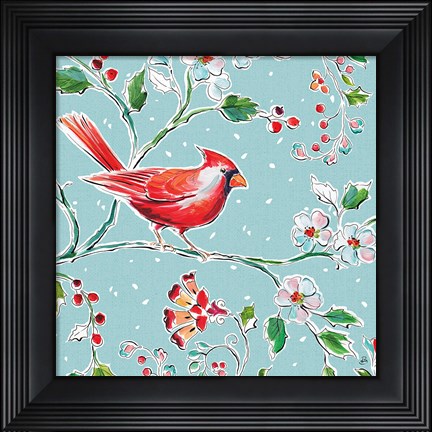 Framed Holiday Wings III Blue Print