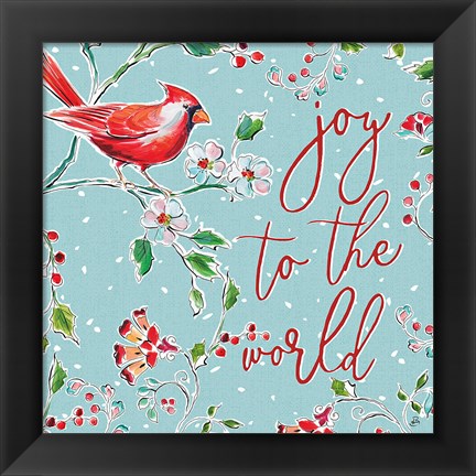 Framed Holiday Wings V Blue Print